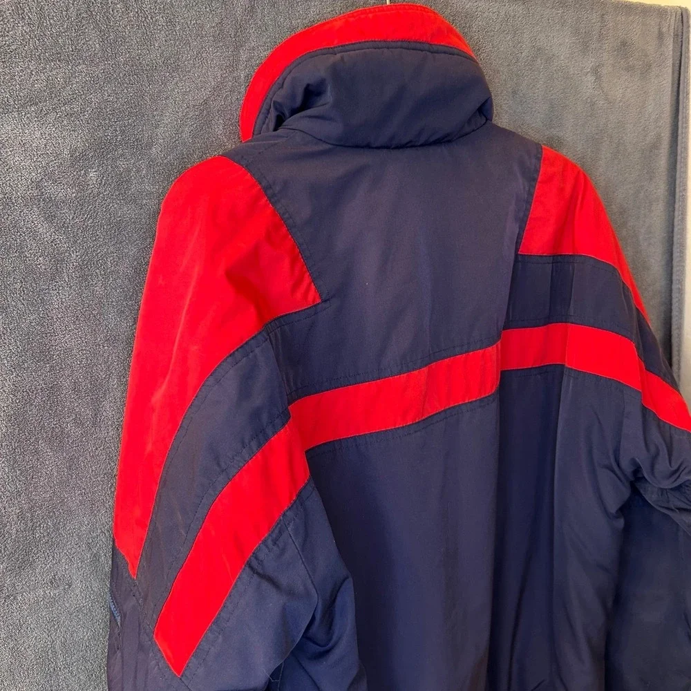 Vintage Obermeyer Mens Small Scorpion Ski Jacket Thinsulate Red Blue Winter